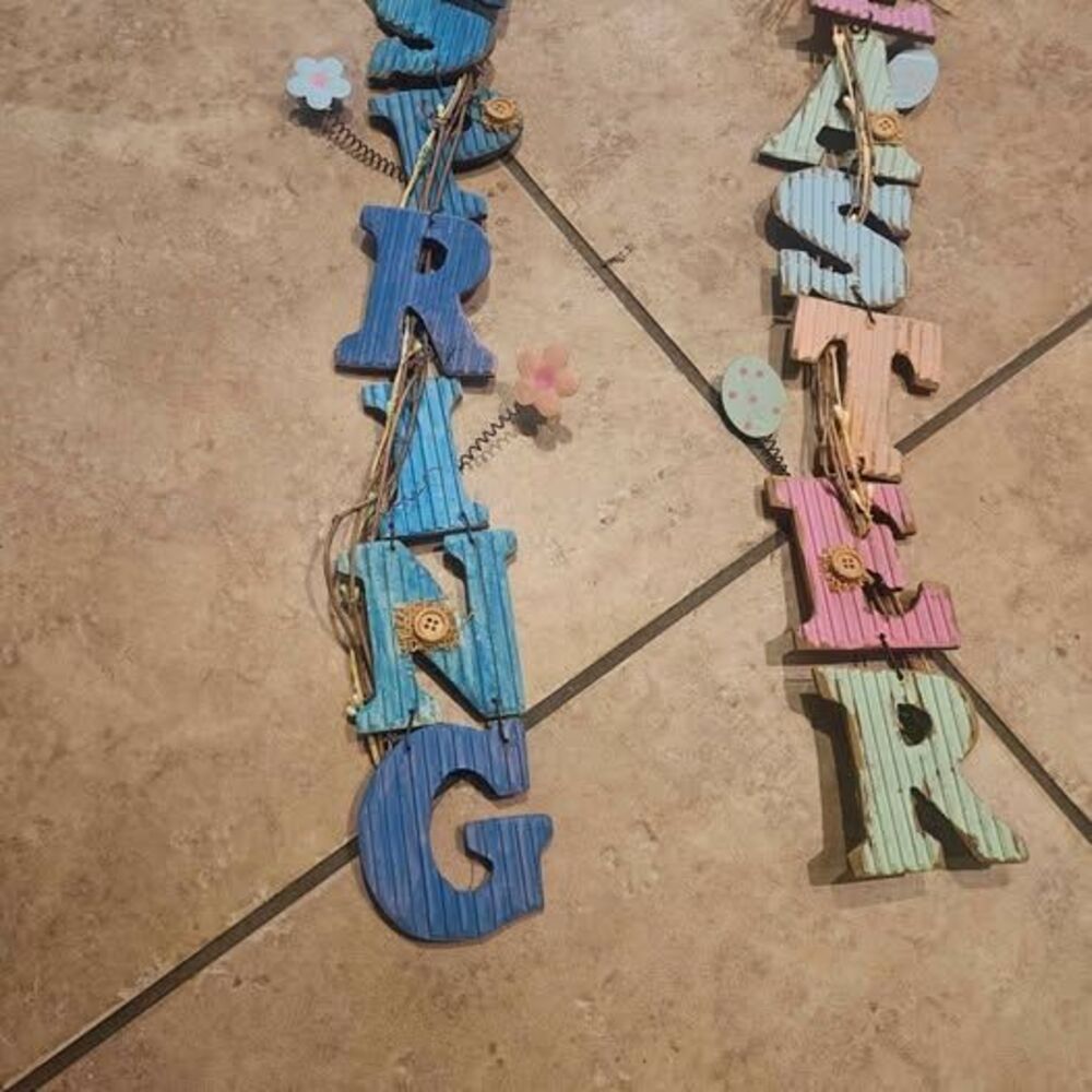Spring and Easter Hanging Wood Signs